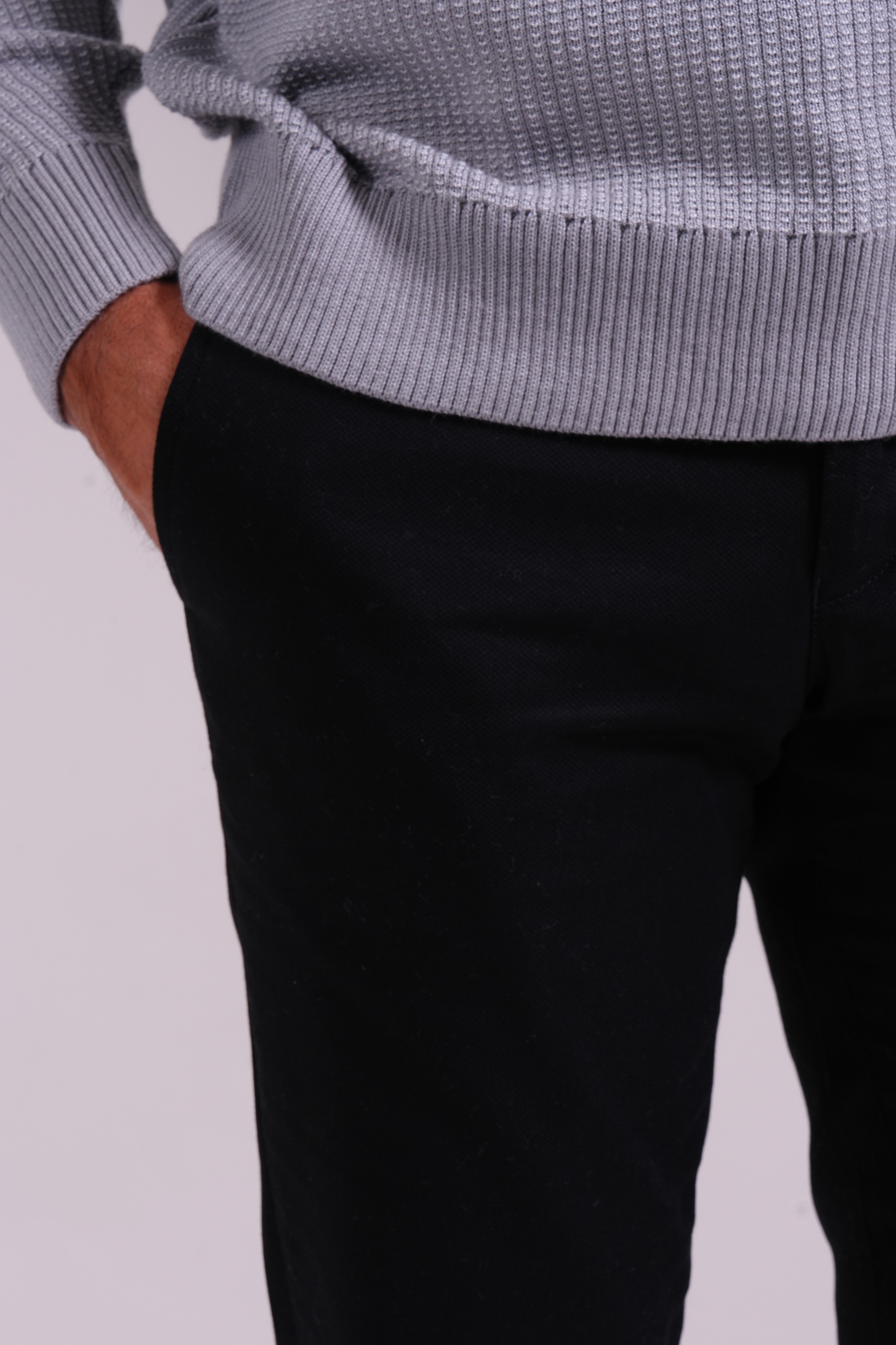 Classic Waffle Polo - Light Grey