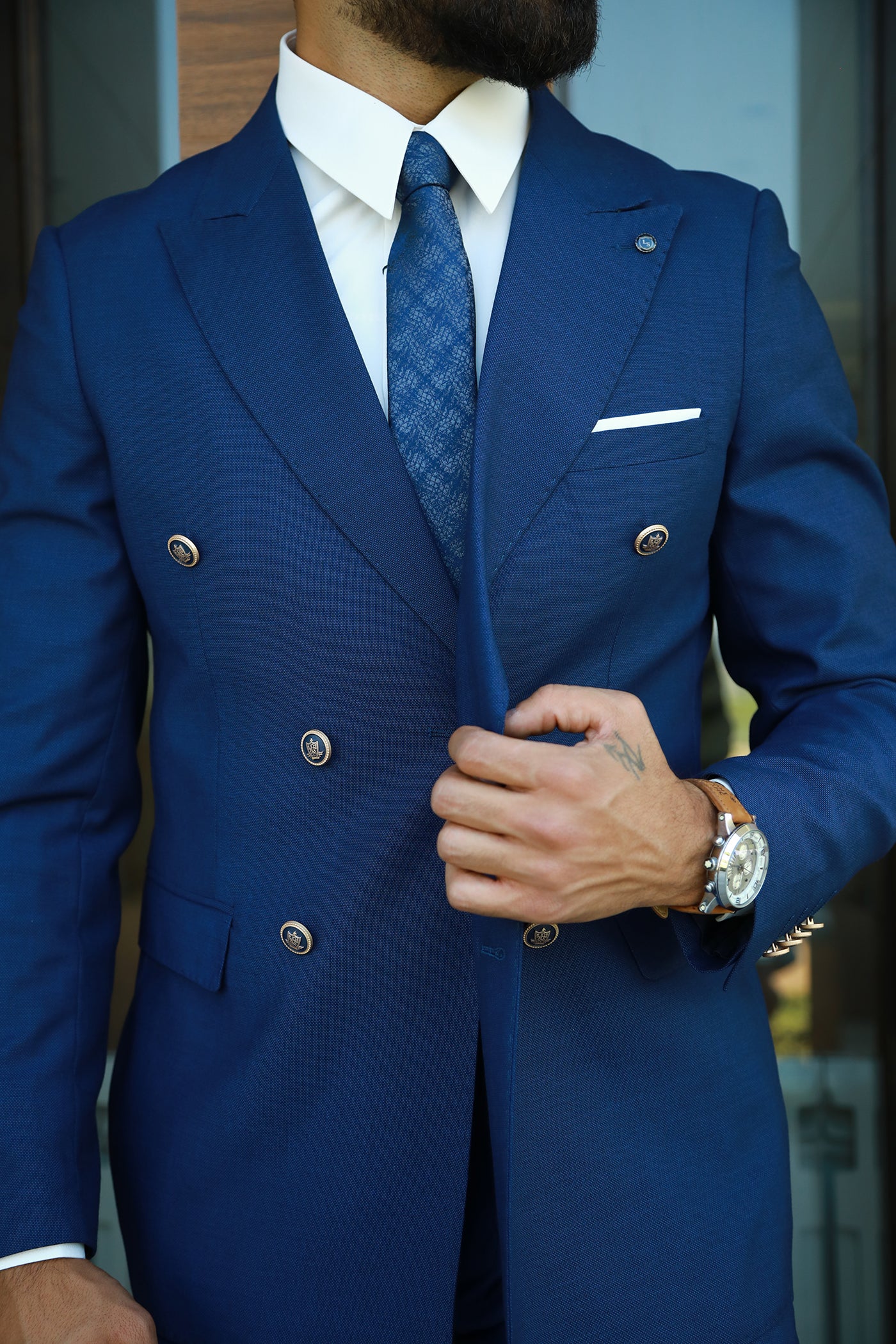 Double Breasted Suit - Navy