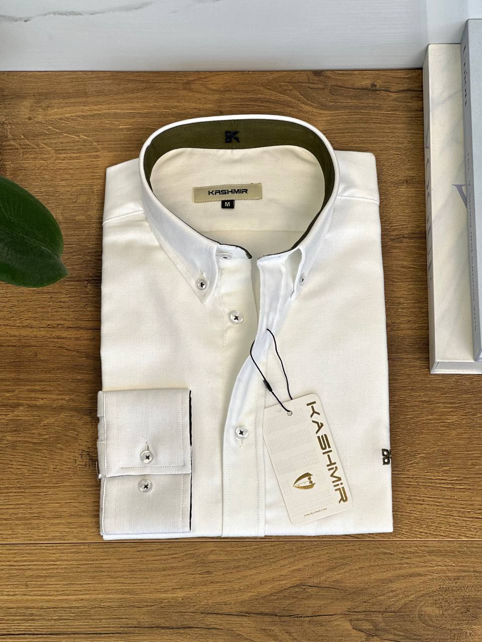 Kashmir Shirt - White/Olive