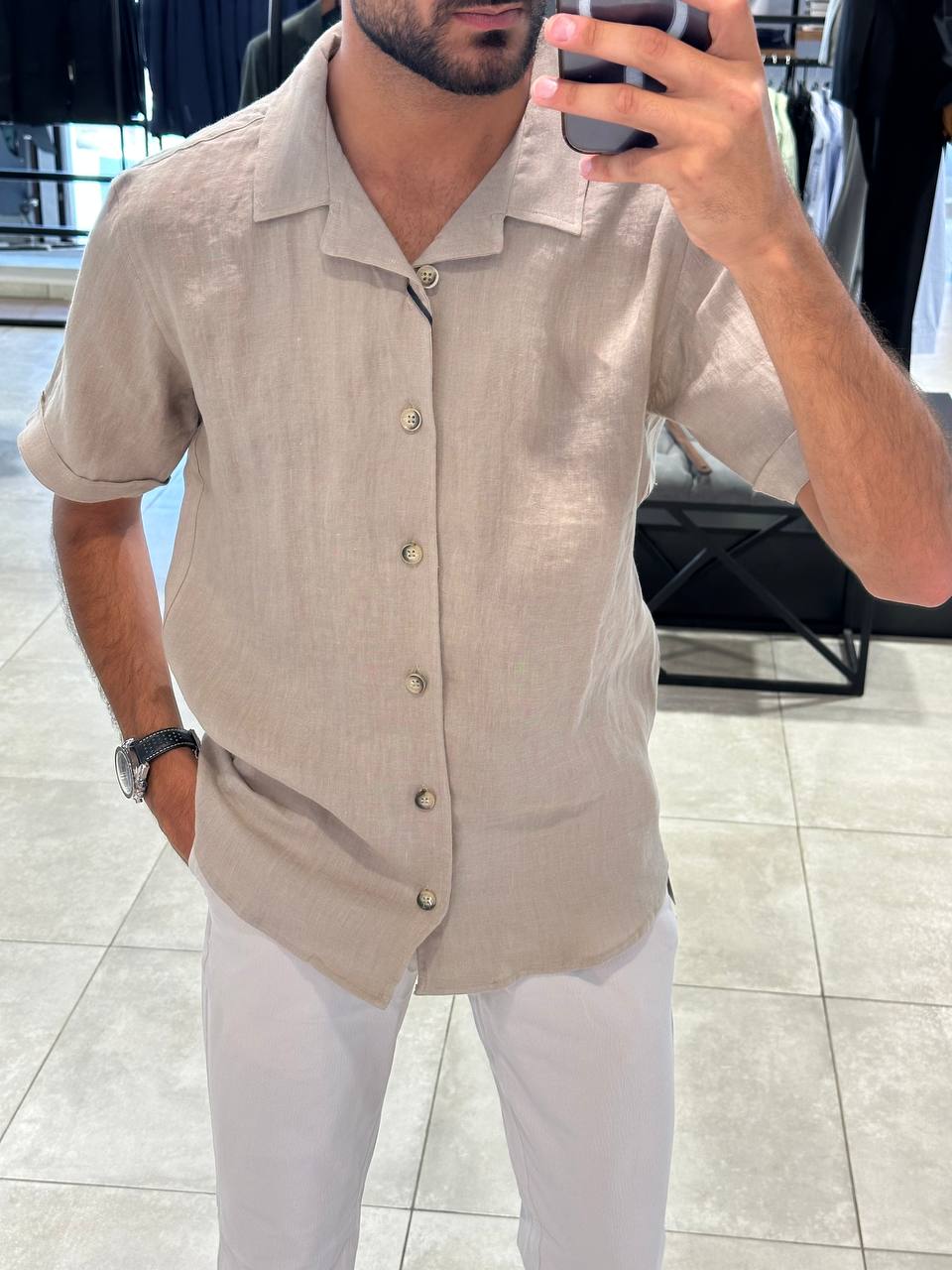 Half Sleeve Lenin Shirt - Beij