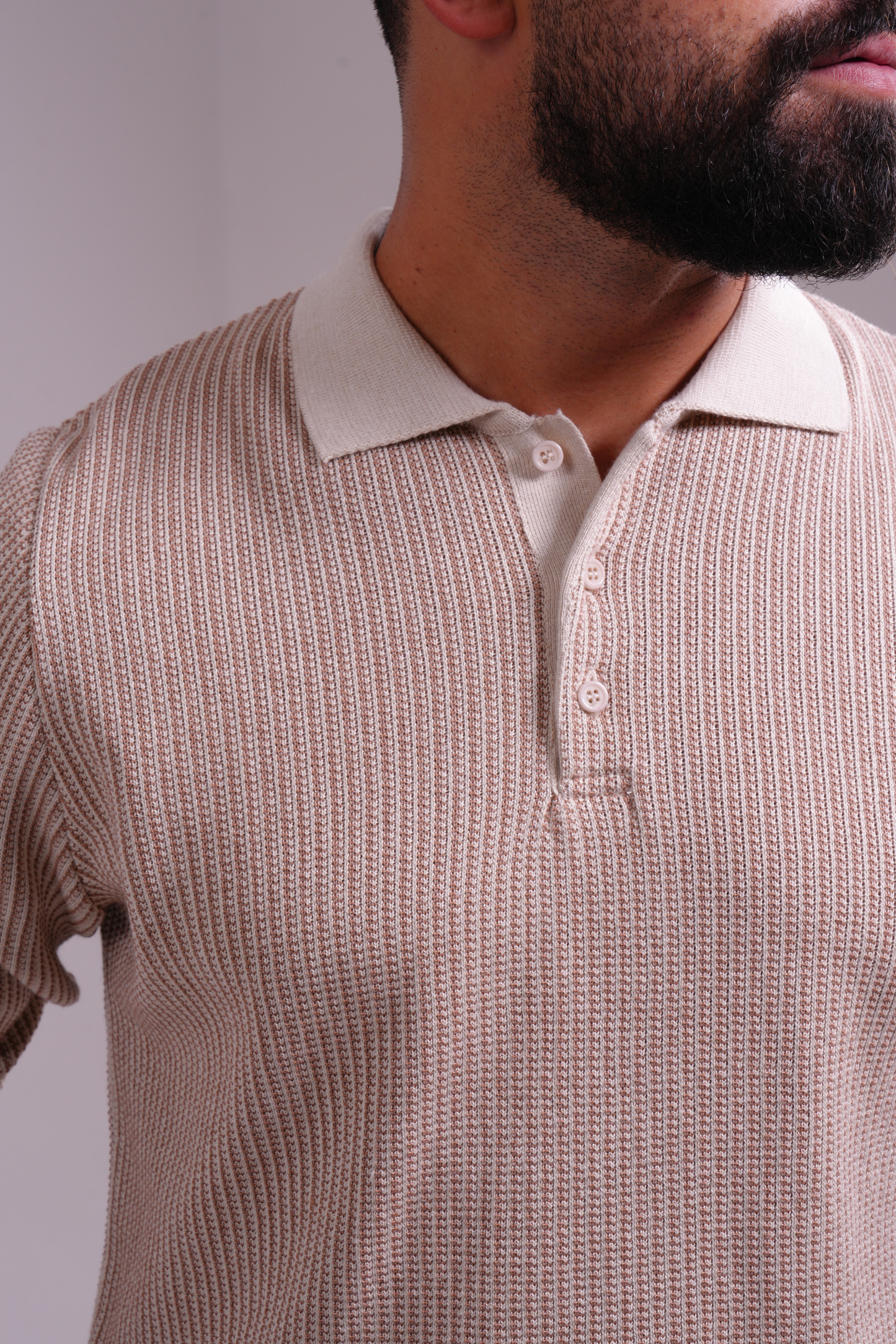 Classic Waffle Polo - Beige