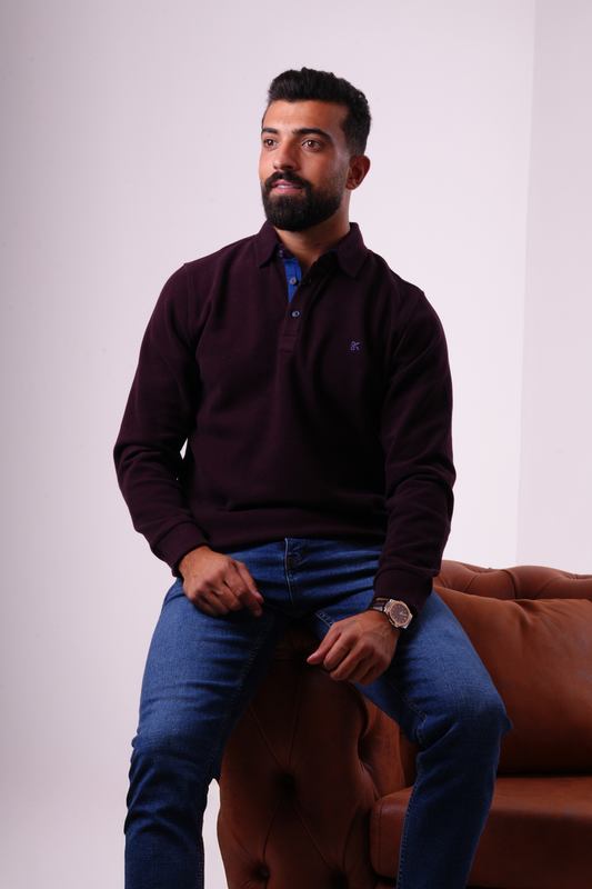 Signature Knit Polo - Burgundy