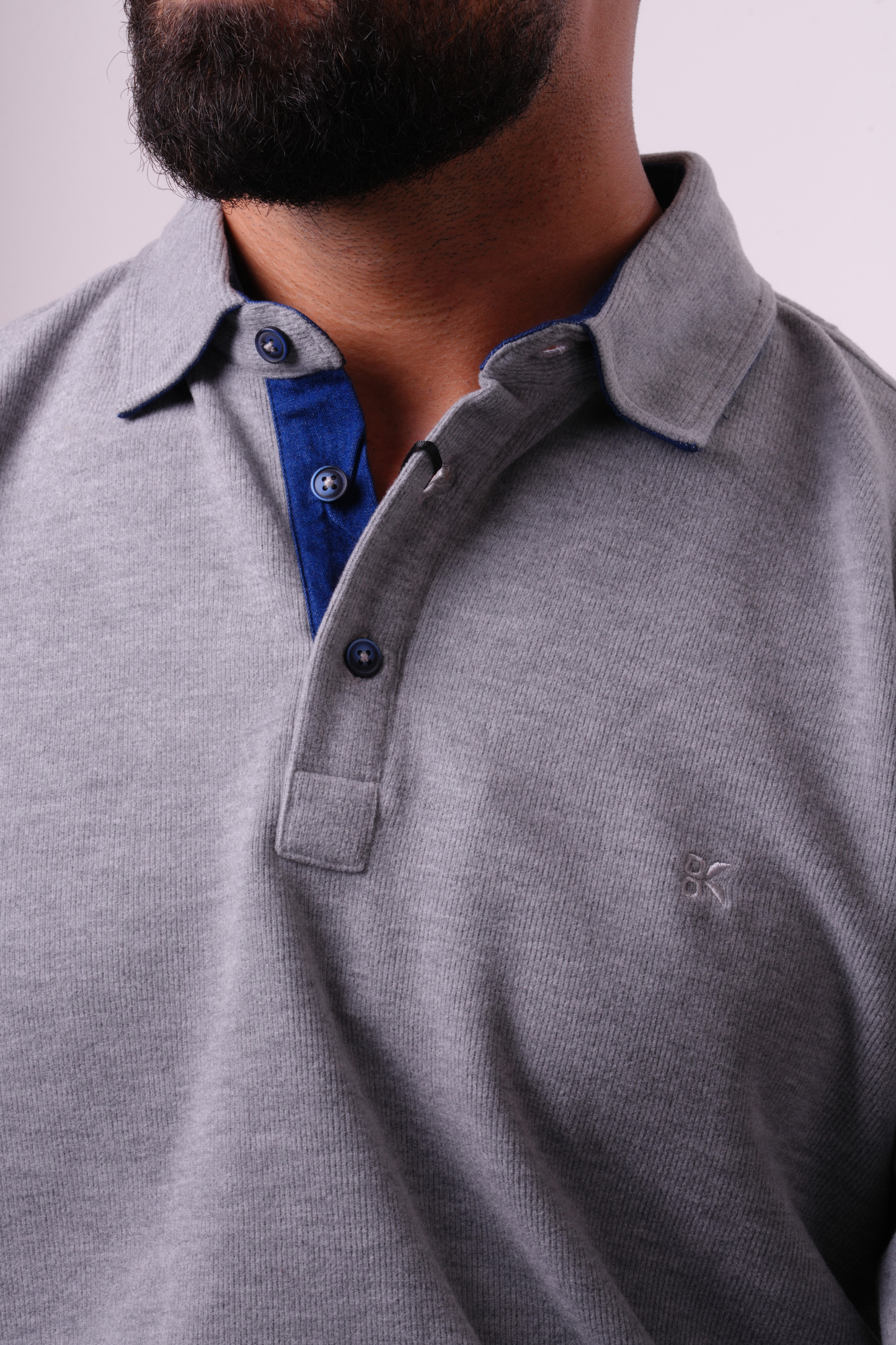 Signature Knit Polo - Light Grey