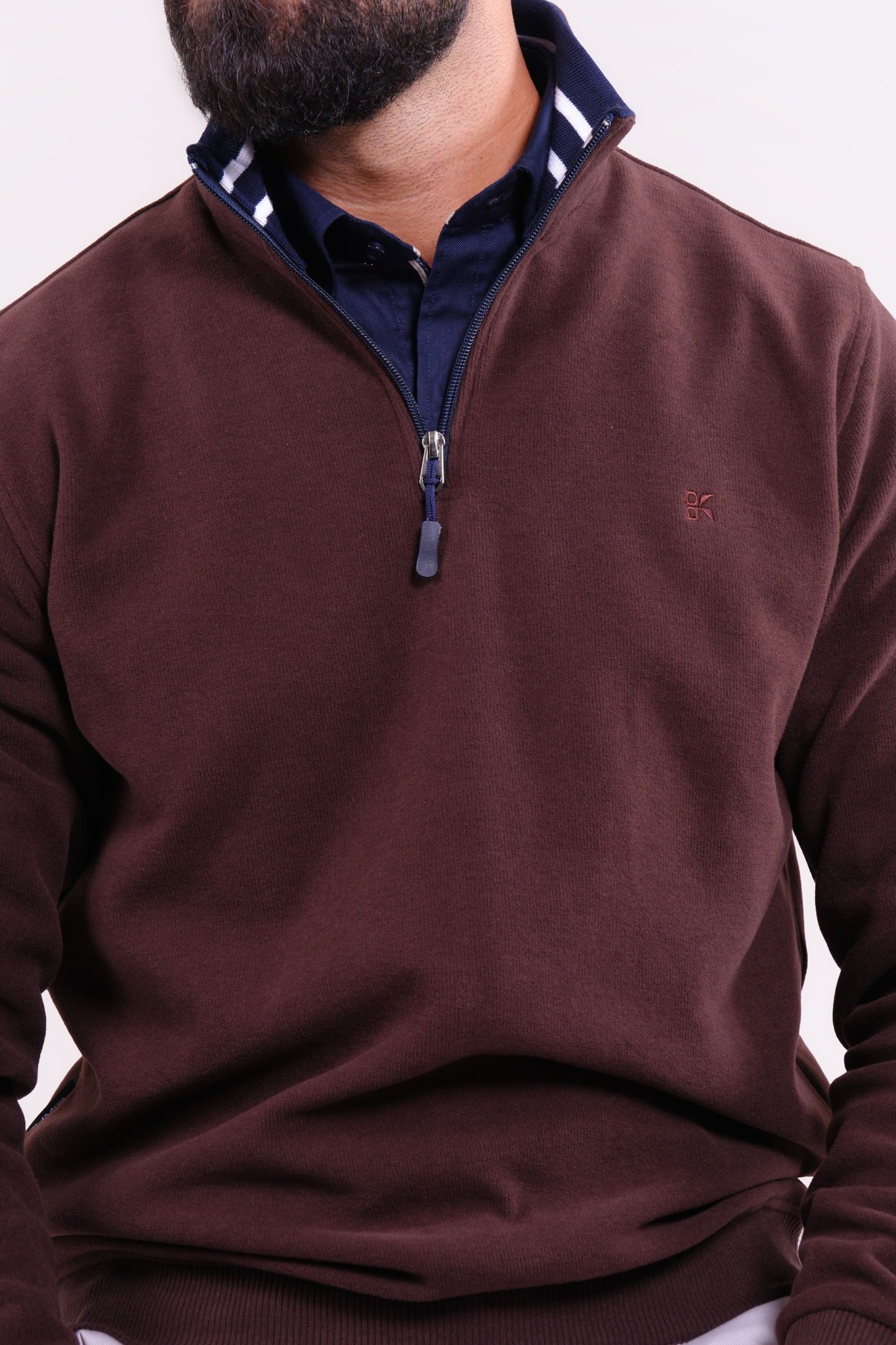 Half-Zip Sweater - Brown