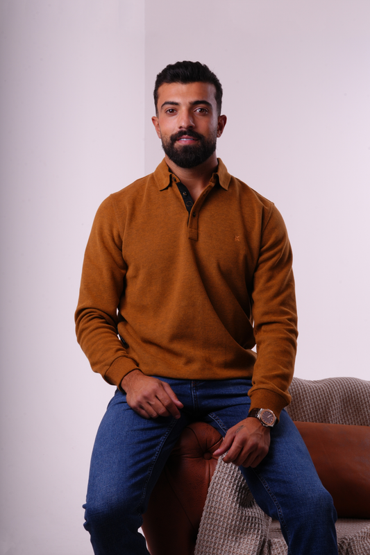 Signature Knit Polo - Caramel
