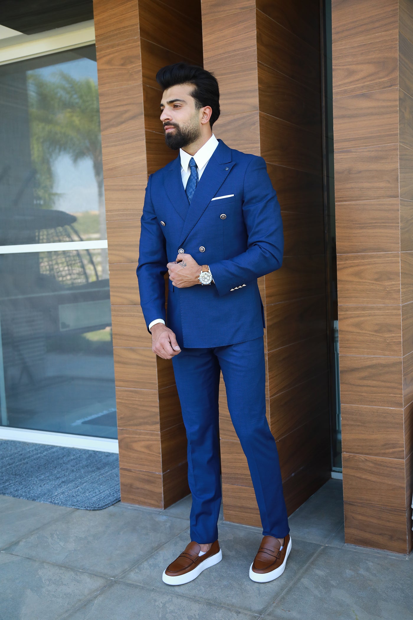 Double Breasted Suit - Navy