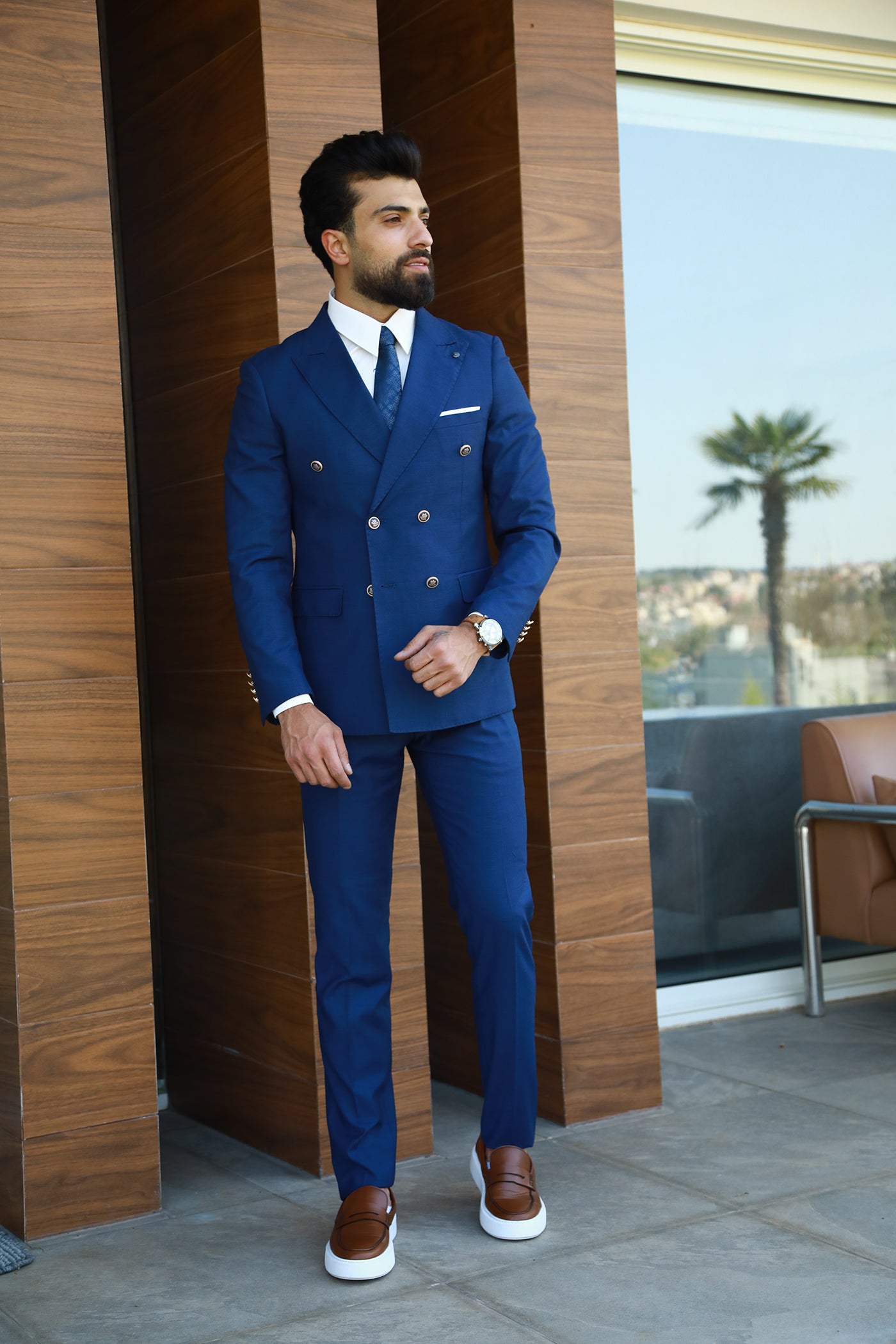 Double Breasted Suit - Navy