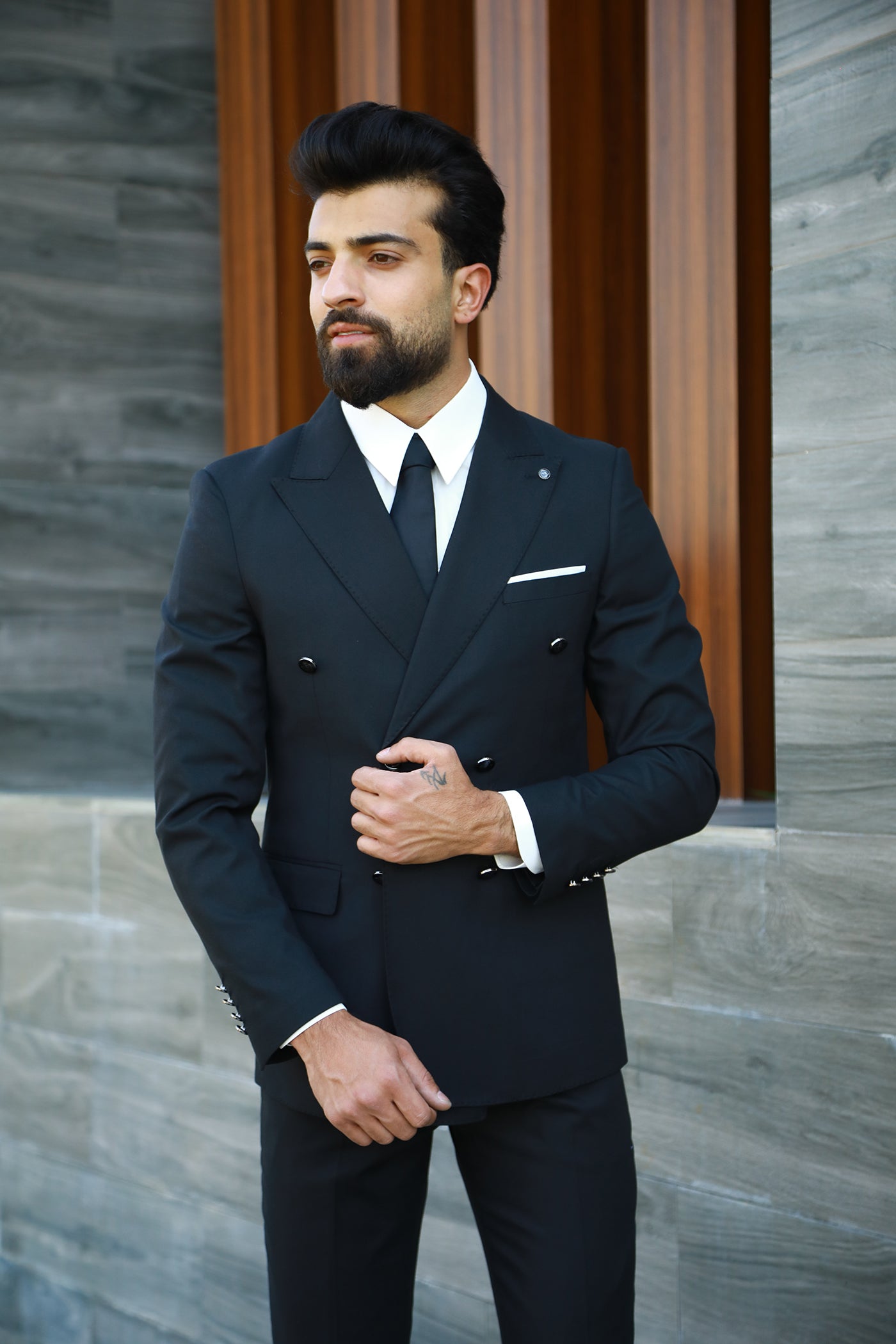 Double Breasted Suit - Black