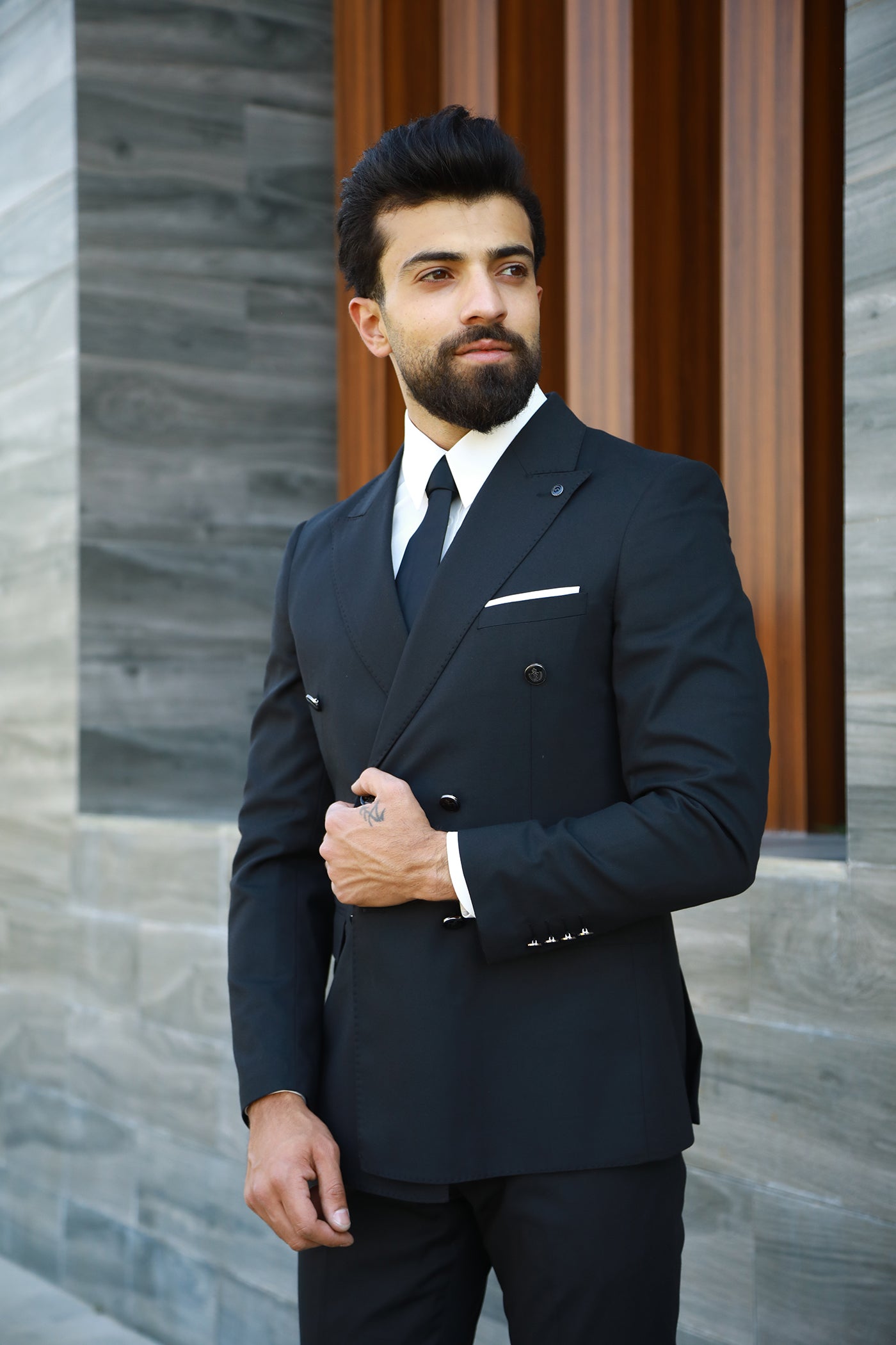 Double Breasted Suit - Black