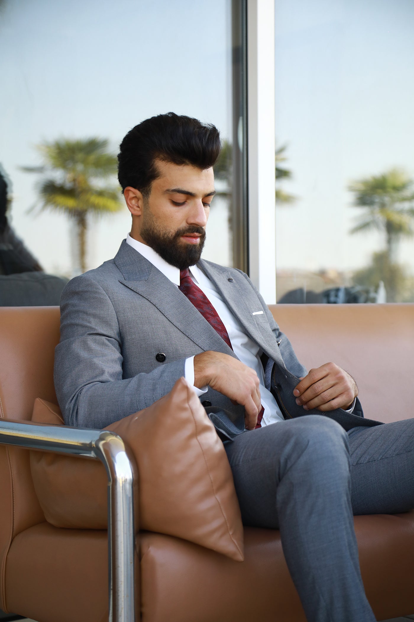 Double Breasted Suit - Grey