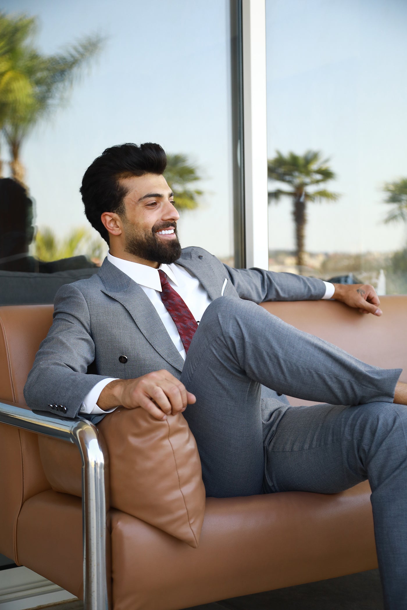 Double Breasted Suit - Grey