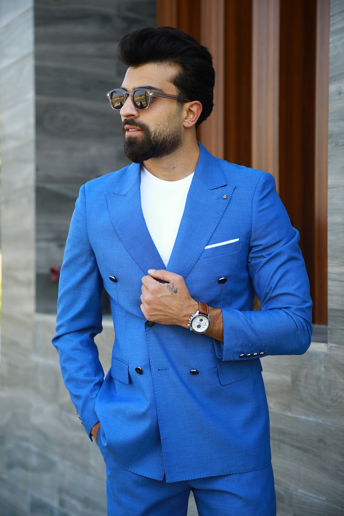 Double Breasted Suit - Indigo