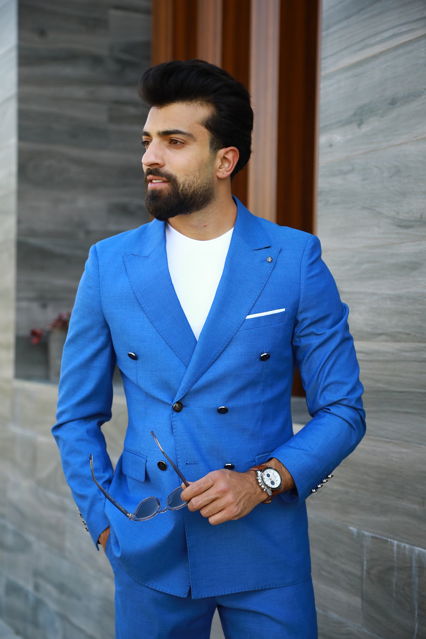 Double Breasted Suit - Indigo