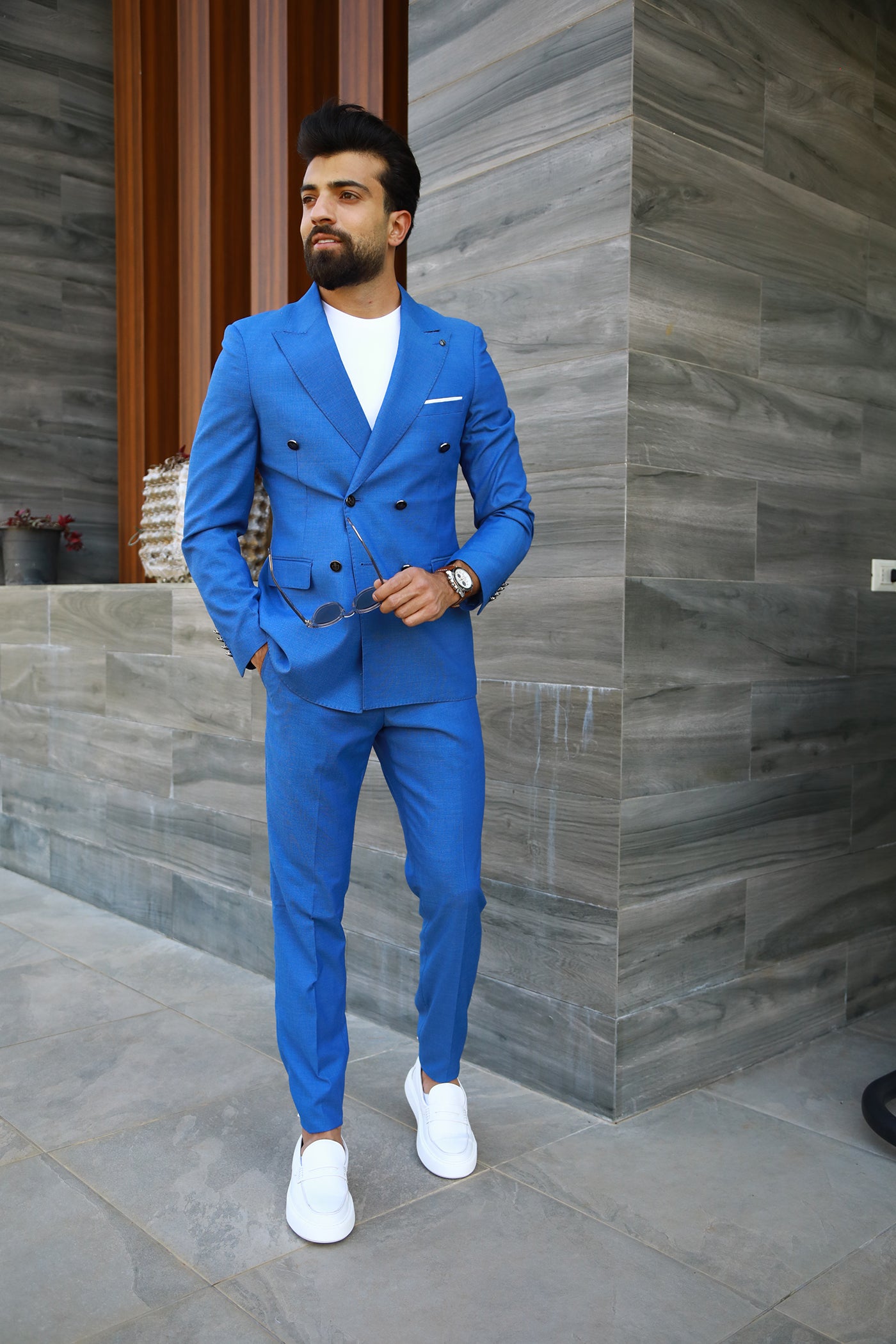 Double Breasted Suit - Indigo