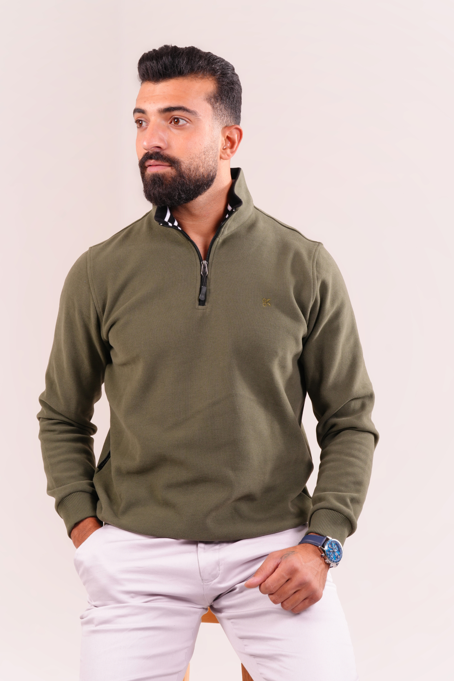 Half-Zip Sweater - Olive
