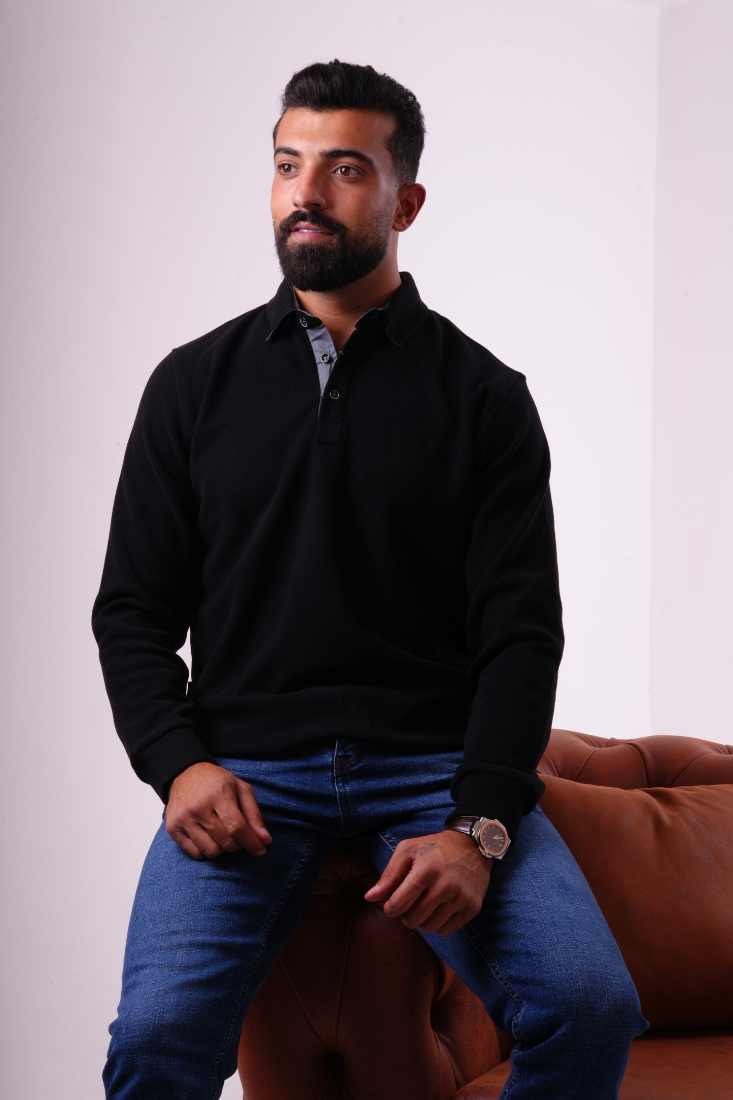 Signature Knit Polo - Black