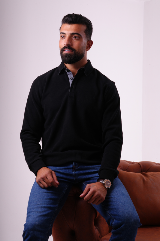 Signature Knit Polo - Black