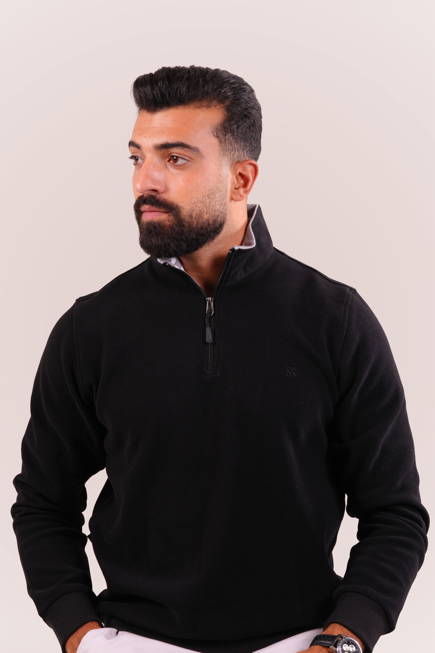 Half-Zip Sweater - Black