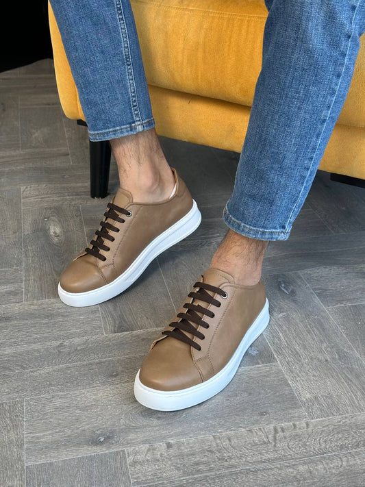 Sleek Tan Shoes - Coffee