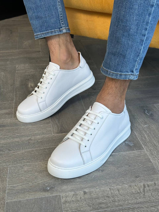 Sleek Tan Shoes - White