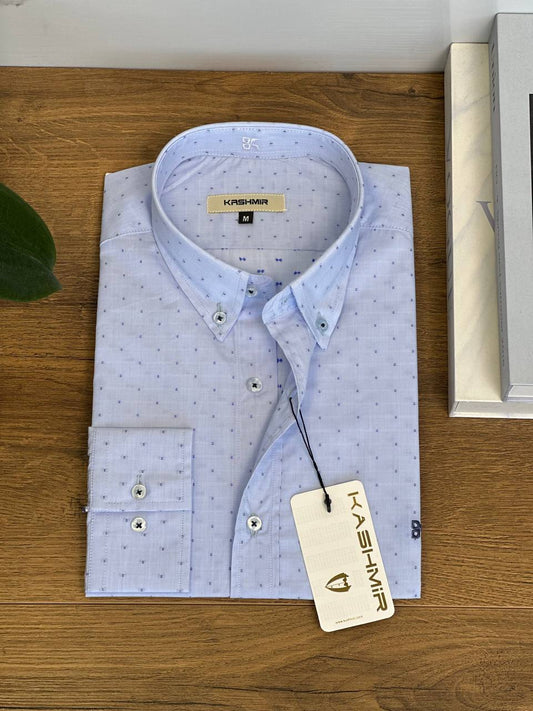 Kashmir Shirt - Dotted Baby Blue